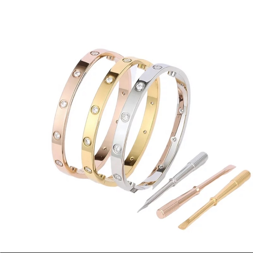 ✅ NEW ✅ Gold, Silver, and Rose Gold Bangle Set with Tools